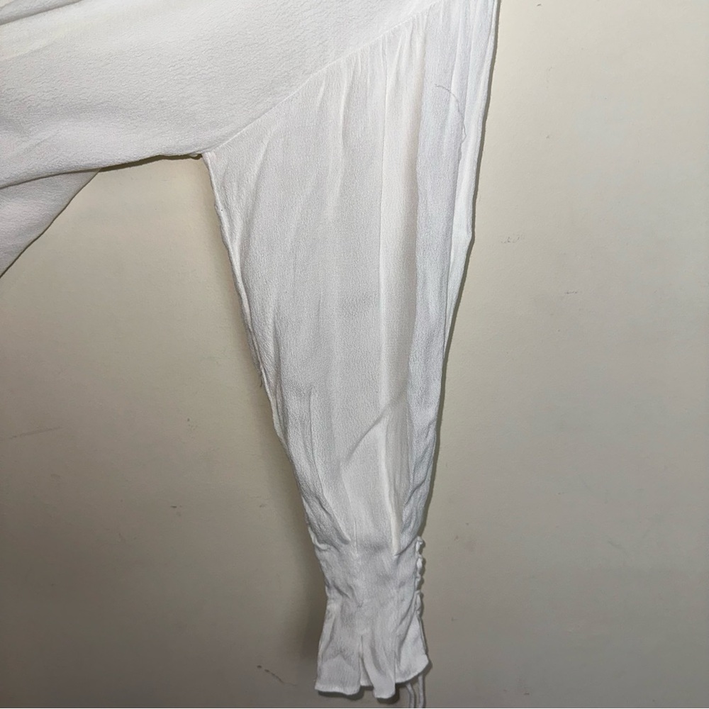 Zara Basic Women’s Medium White Blouse Balloon Dr… - image 4